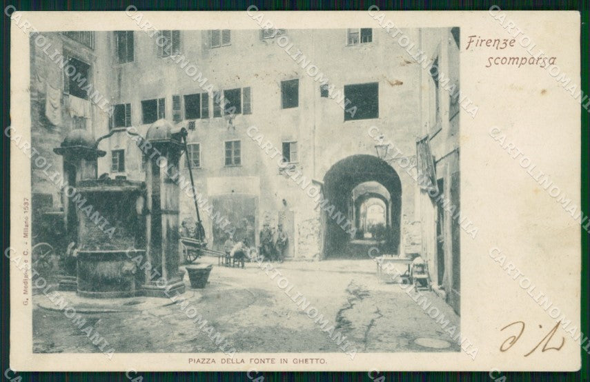 Firenze Città Piazza della Fonte in Ghetto Scomparsa cartolina WX0746 – fronte