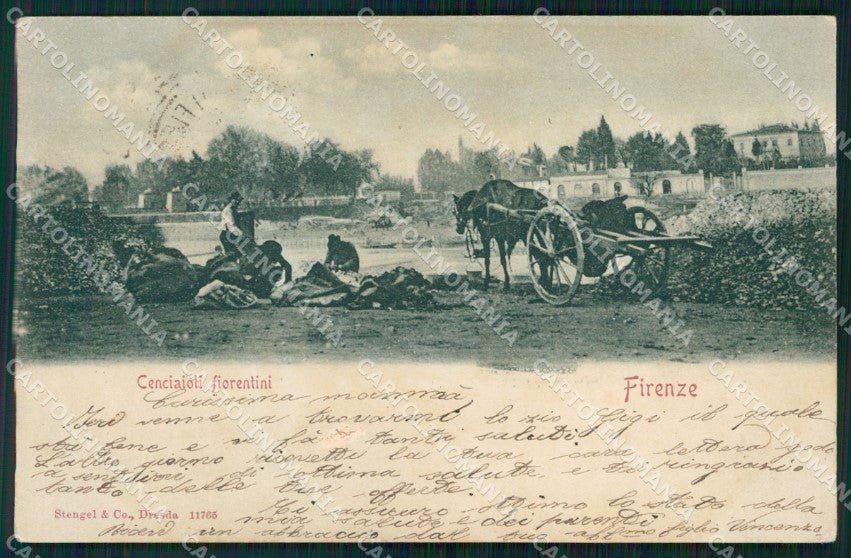 Firenze Città Cenciaioli Fiorentini Carretto cartolina WX0763 – fronte