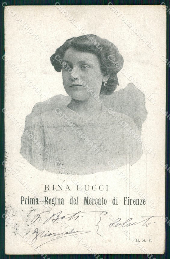 Firenze Città Rina Lucci Prima Regina del Mercato di cartolina WX0765 – fronte