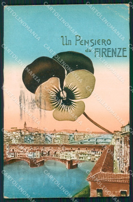 Firenze Città Pensiero da PIEGA cartolina WX0785 – fronte