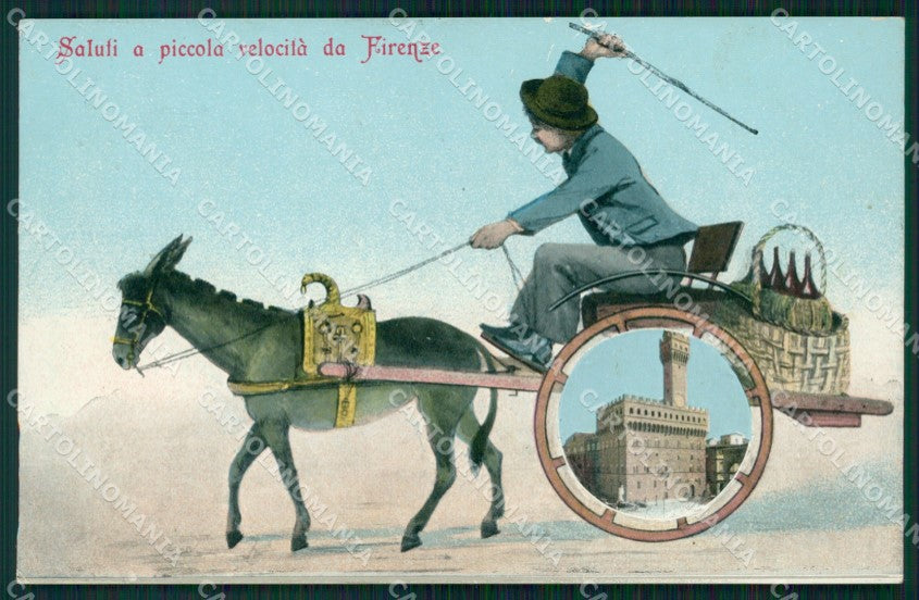 Firenze Città Carretto Fiaschi cartolina WX0801 – fronte