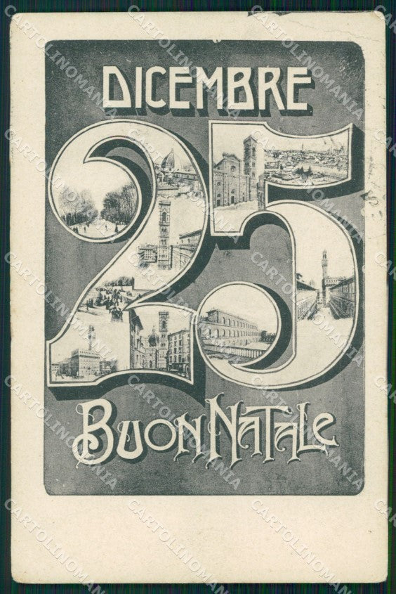Firenze Città Buon Natale PIEGHINA cartolina WX0802 – fronte