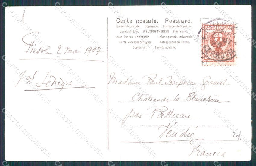 Firenze Città Carretto Fiasco PIEGHINA cartolina WX0816 – retro