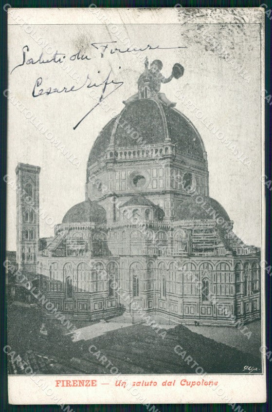 Firenze Città Cupolone Brunelleschi ABRASA Surrealismo cartolina WX0819 – fronte