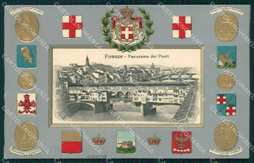 Firenze Città Ponte Vecchio Stemmi cartolina WX0827 – fronte