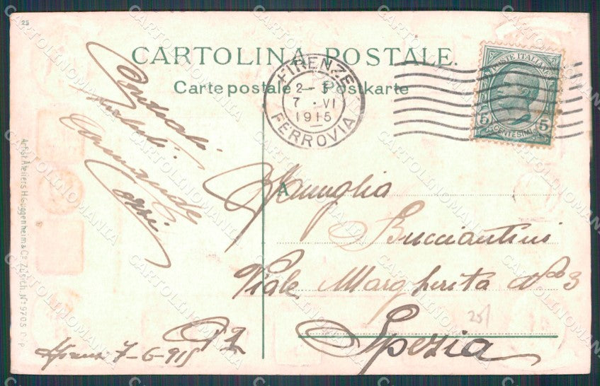 Firenze Città Panorama Stemmi FORO cartolina WX0828 – retro