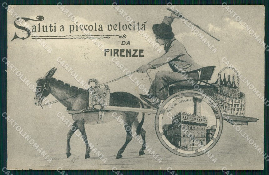 Firenze Città Carretto Fiasco cartolina WX0831 – fronte