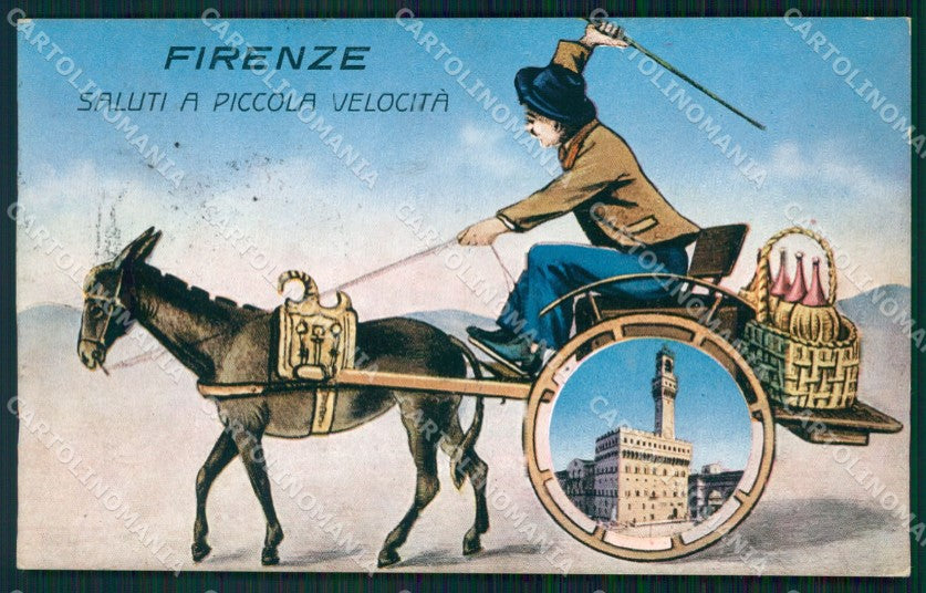 Firenze Città Carretto Fiasco cartolina WX0833 – fronte