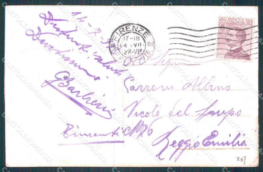 Firenze Città Carretto Fiasco PIEGHINA ABRASA cartolina WX0835 – retro