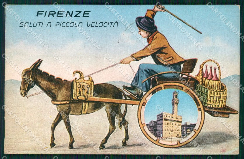 Firenze Città Carretto Fiasco cartolina WX0838 – fronte