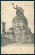 Firenze Città Cupolone Brunelleschi Saluto da Surrealismo cartolina WX0840 – fronte