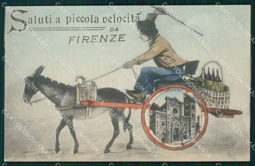 Firenze Città Carretto Fiasco cartolina WX0842 – fronte