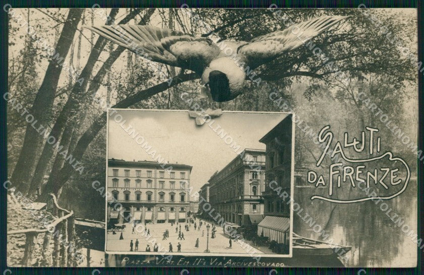 Firenze Città Saluti da Foto cartolina WX0847 – fronte