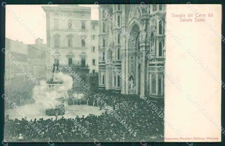 Firenze Città Scoppio Carro Sabato Santo cartolina WX0853 – fronte