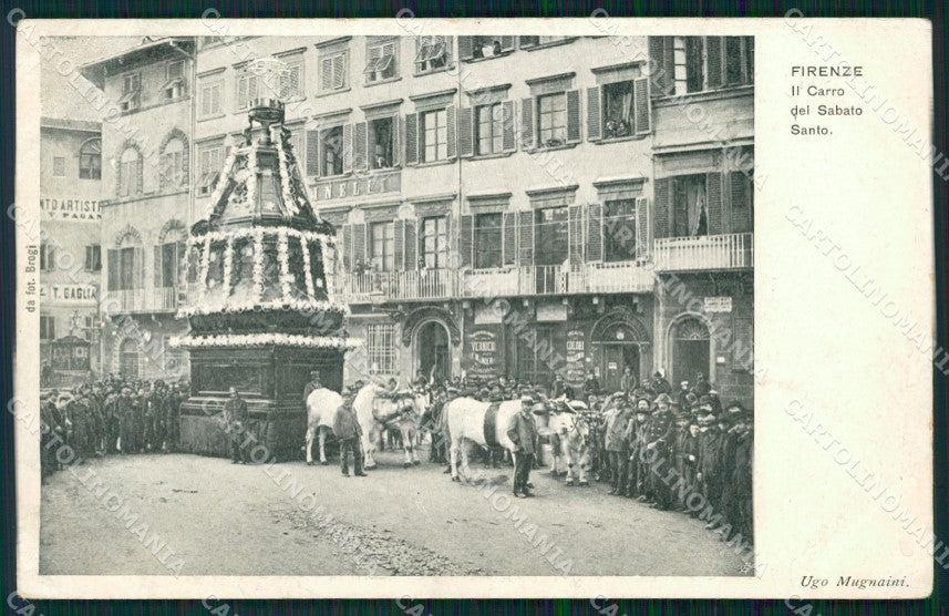 Firenze Città Scoppio Carro Sabato Santo Buoi cartolina WX0856 – fronte