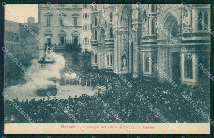 Firenze Città Scoppio Carro Sabato Santo cartolina WX0857 – fronte