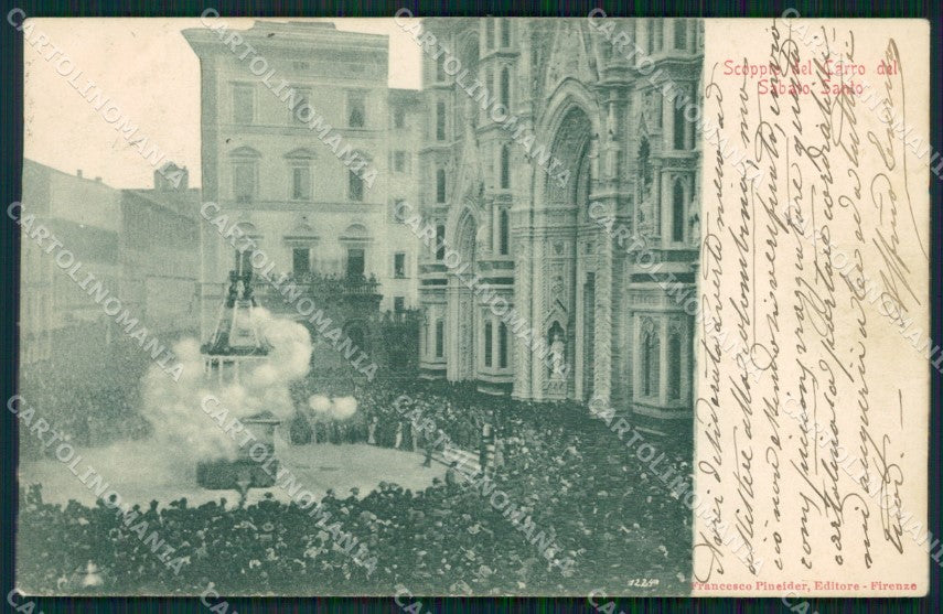 Firenze Città Scoppio Carro Sabato Santo cartolina WX0858 – fronte