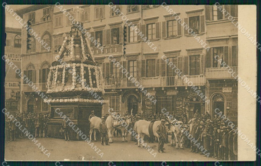 Firenze Città Scoppio Carro Sabato Santo Buoi cartolina WX0860 – fronte