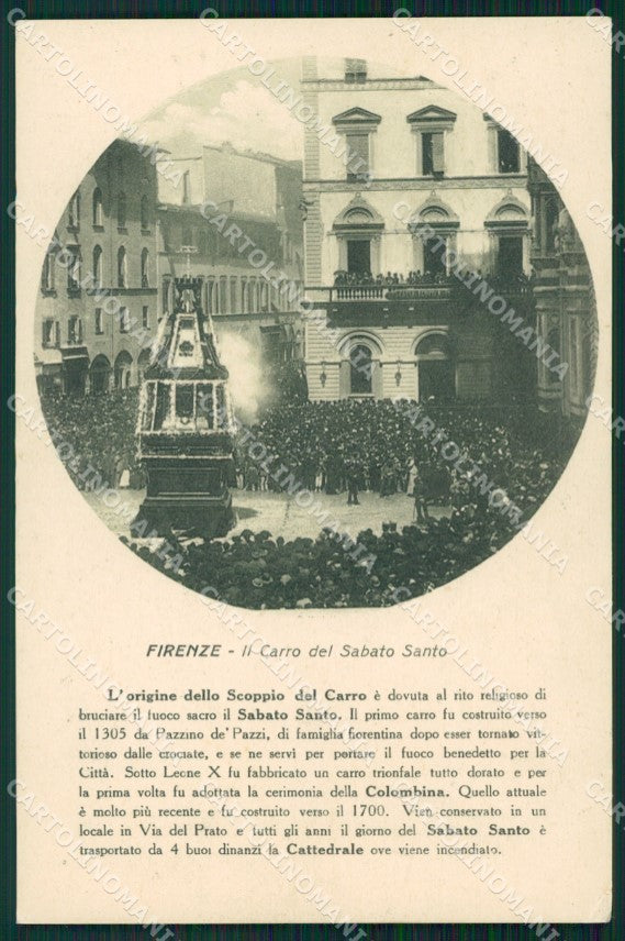 Firenze Città Scoppio Carro Sabato Santo cartolina WX0861 – fronte