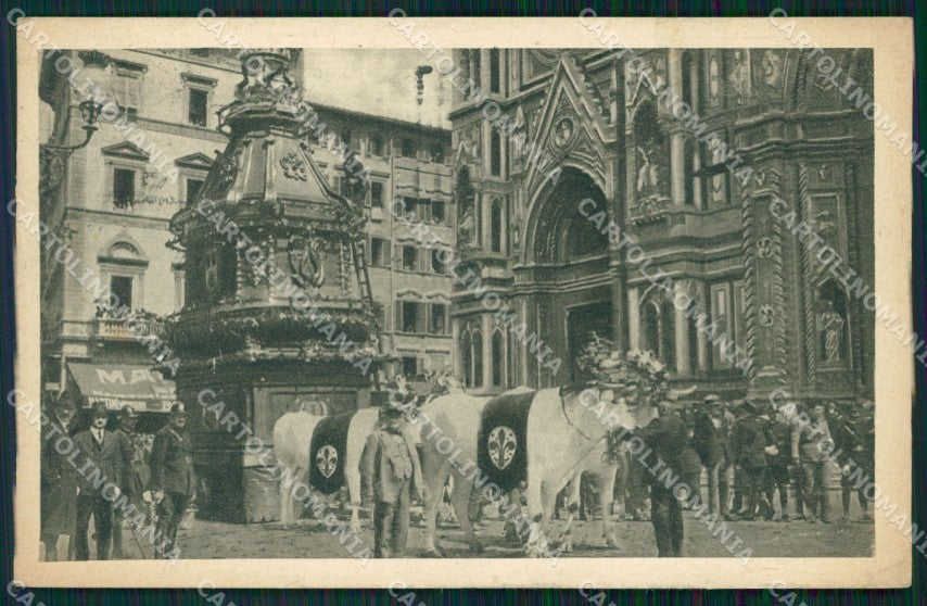 Firenze Città Carro del Sabato Santo Buoi cartolina WX0868 – fronte