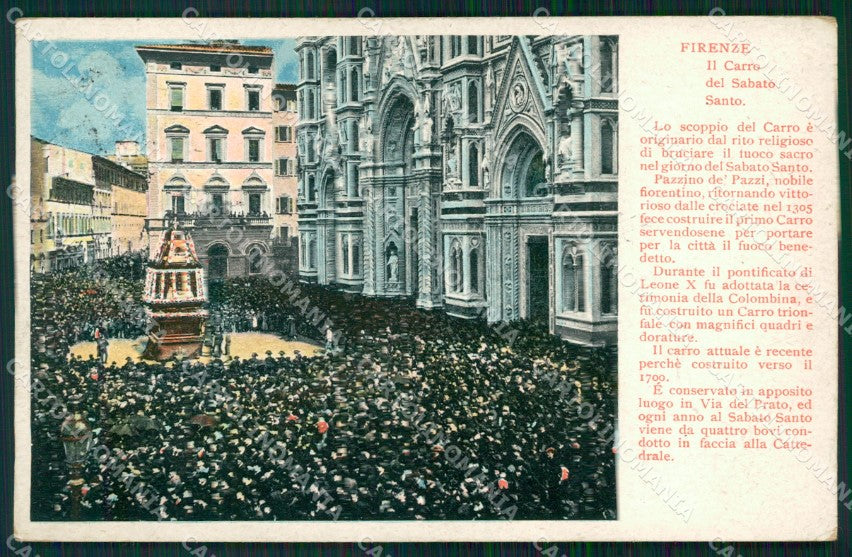 Firenze Città Carro del Sabato Santo cartolina WX0869 – fronte