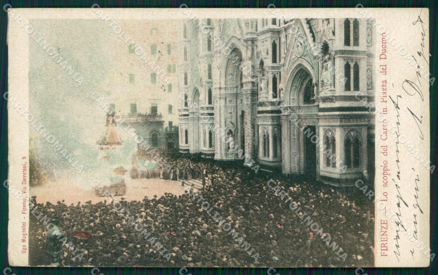 Firenze Città Scoppio Carro Sabato Santo cartolina WX0870 – fronte