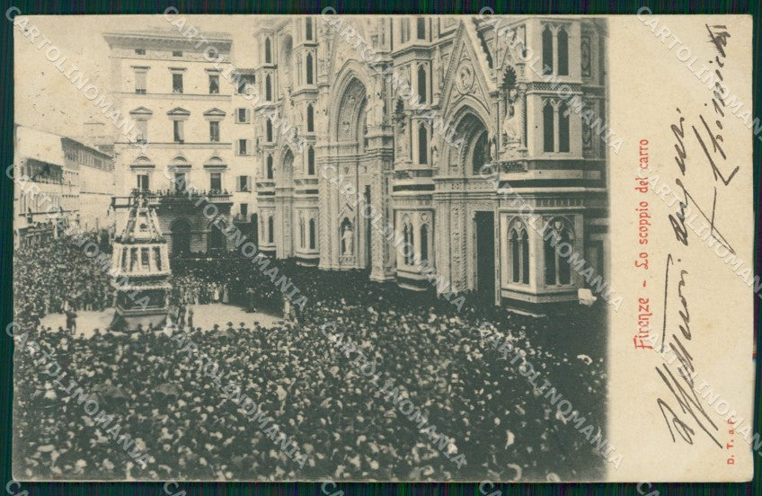 Firenze Città Carro del Sabato Santo cartolina WX0871 – fronte
