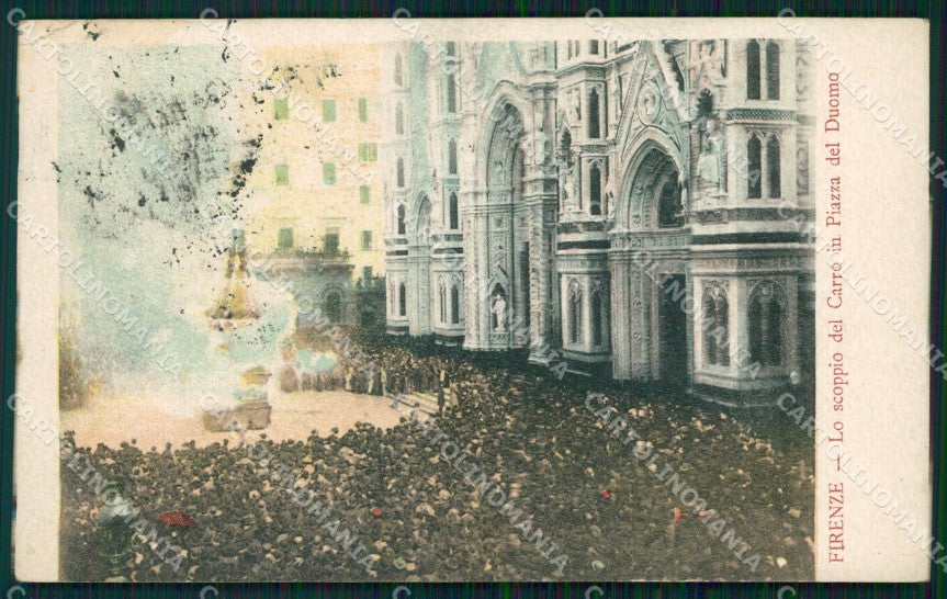 Firenze Città Scoppio Carro Sabato Santo cartolina WX0872 – fronte