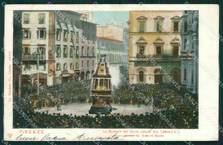 Firenze Città Scoppio Carro Sabato Santo cartolina WX0873 – fronte
