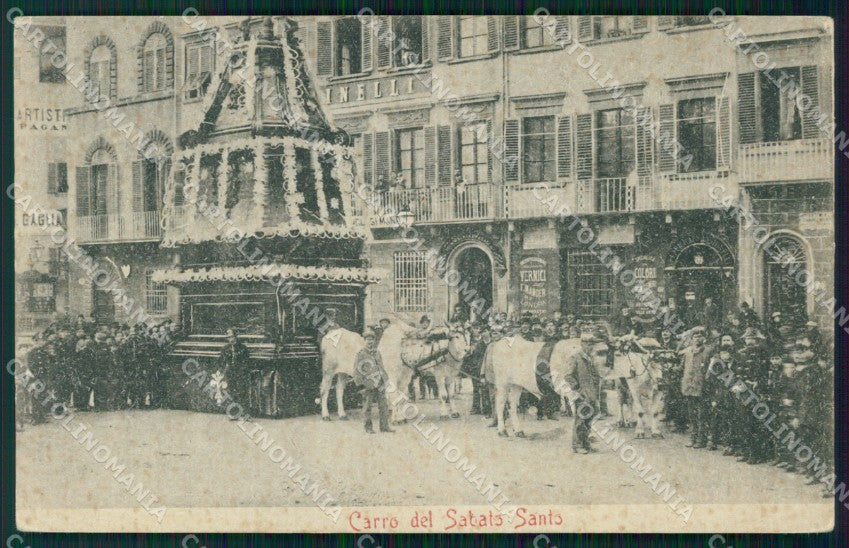 Firenze Città Carro Sabato Santo Buoi cartolina WX0886 – fronte