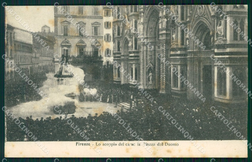 Firenze Città Scoppio Carro Sabato Santo MACCHIE cartolina WX0891 – fronte
