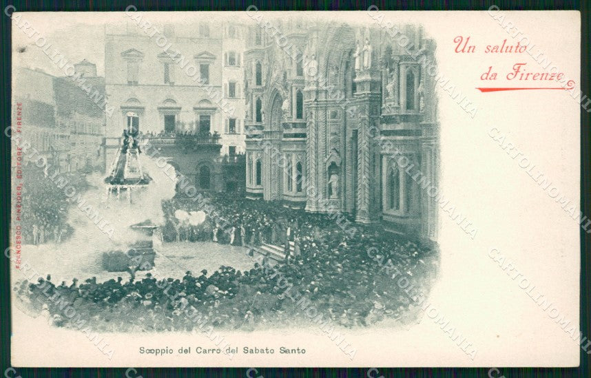 Firenze Città Scoppio Carro Sabato Santo cartolina WX0908 – fronte