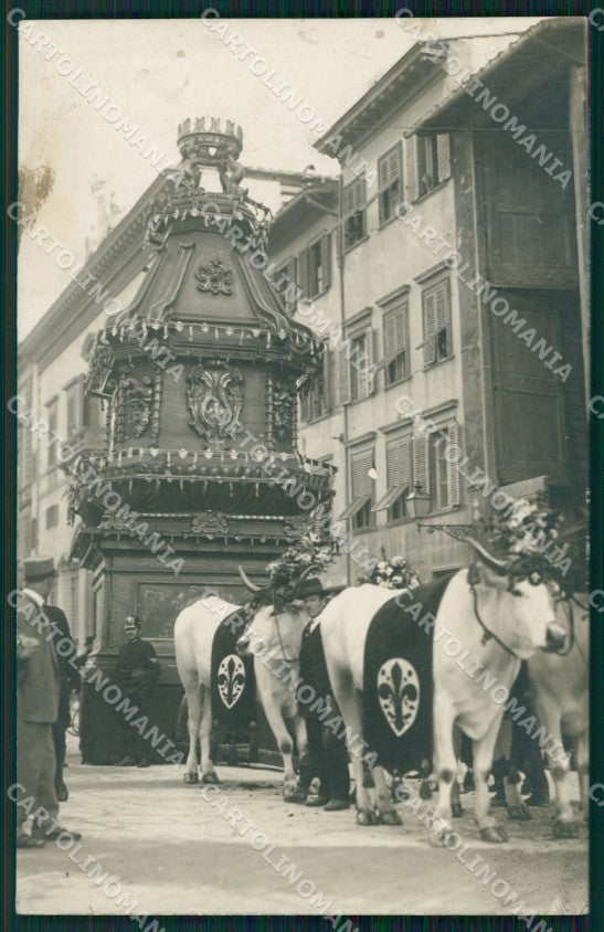 Firenze Città Carro Sabato Santo Buoi Foto cartolina WX0911 – fronte