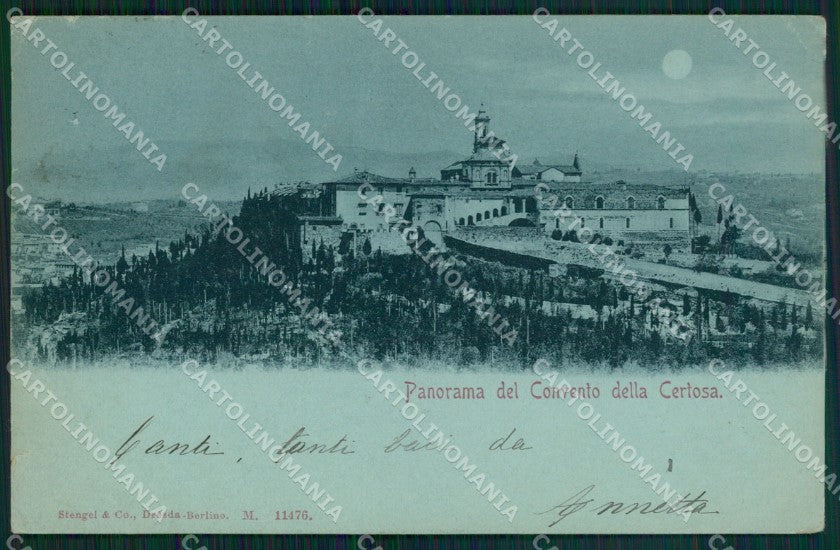 Firenze Certosa di Convento Chiaro di Luna STRAPPINO cartolina WX0947 – fronte