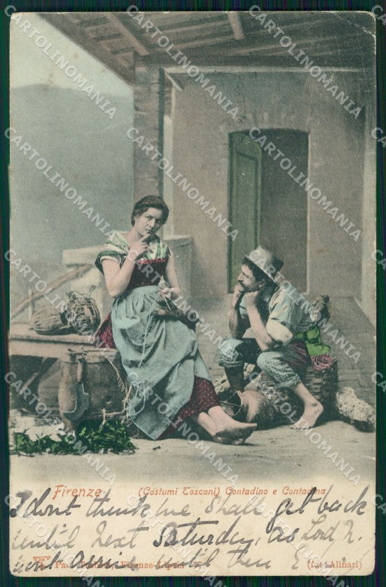 Firenze Città Costumi PIEGHINA cartolina WX0972 – fronte