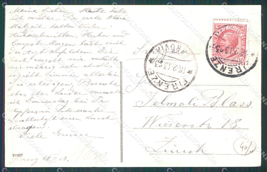 Firenze Greve in Chianti Spedaluzzo Trasporto Grano Buoi PIEGA cartolina WX0998 – retro