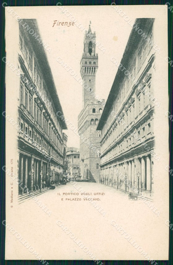 Firenze Città Uffizi Palazzo Vecchio Modiano cartolina WX1004 – fronte