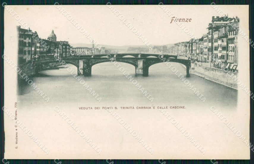 Firenze Città Ponti Santa Trinità e delle Cascine Modiano cartolina WX1006 – fronte