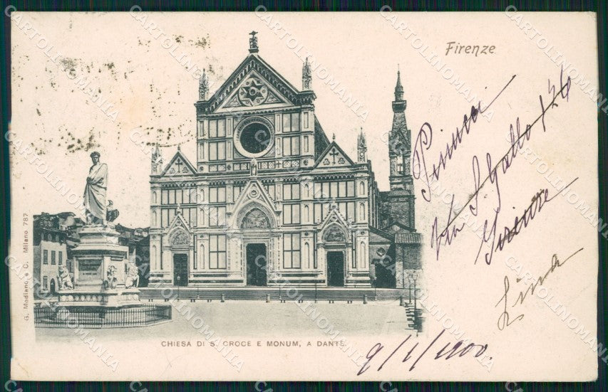 Firenze Città Chiesa Santa Croce Modiano PIEGHINA cartolina WX1009 – fronte