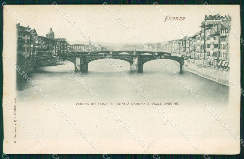 Firenze Città Ponti Santa Trinità e delle Cascine Modiano cartolina WX1011 – fronte