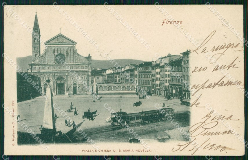 Firenze Città Piazza Santa Maria Novella Modiano cartolina WX1021 – fronte
