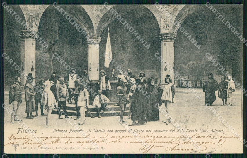 Firenze Città Palazzo Pretorio Alinari Costumi cartolina WX1023 – fronte