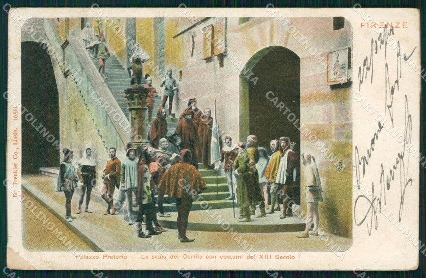 Firenze Città Palazzo Pretorio Costumi PIEGA cartolina WX1032 – fronte