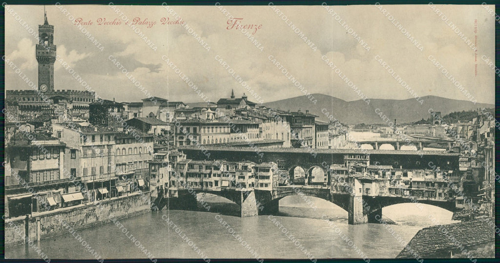 Firenze Città Ponte Vecchio Tripla cartolina WX1063 – fronte