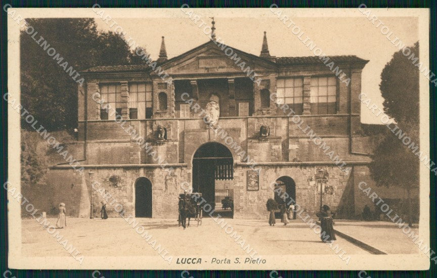 Lucca Città Porta San Pietro Carrozza cartolina WX1084 – fronte