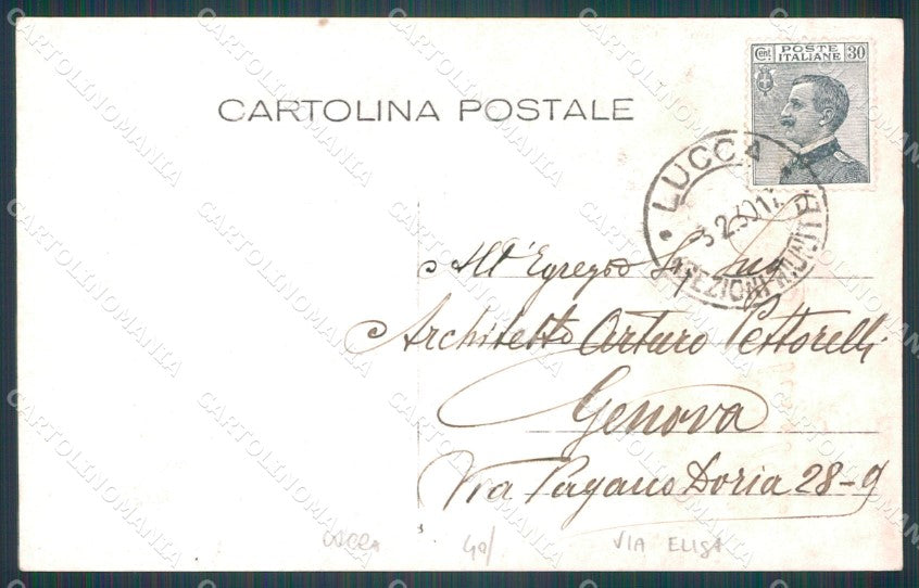 Lucca Città Via Elisa Foto cartolina WX1127 – retro