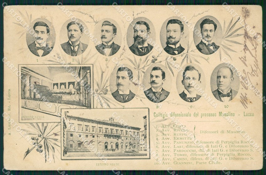 Lucca Città Collegio Difensionale Processo Musolino cartolina WX1129 – fronte