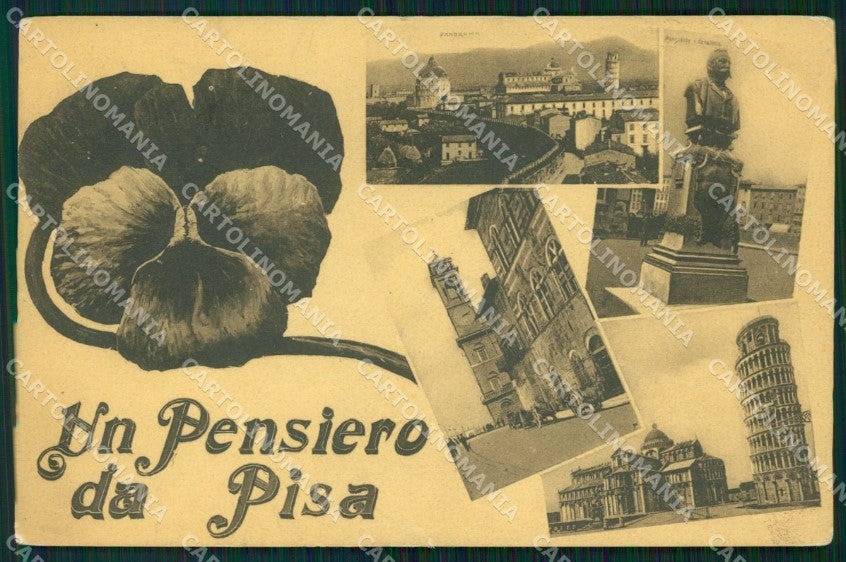 Pisa Città Pensiero da PIEGA STRAPPINO cartolina WX1131 – fronte
