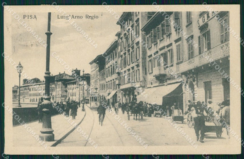 Pisa Città Lungarno Regio Tram cartolina WX1140 – fronte