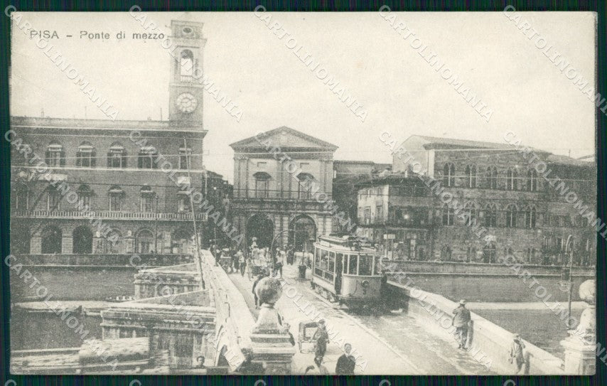 Pisa Città Ponte di Mezzo Tram cartolina WX1144 – fronte